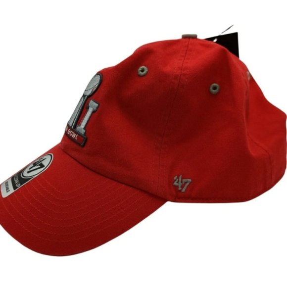 Super Bowl LI Hat Cap Strapback Red Patriots Falcons NFL Football 47' Brand NWT - Picture 2 of 9